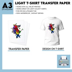 A3 (11.69 x 16.53 inches) InkJet Transfer Paper Light Garment Forever brand