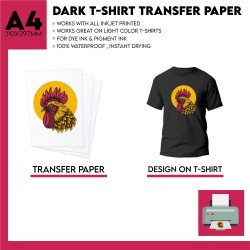 A4 (8.3 x 11.7 inches) InkJet Transfer Paper DARK Garment Forever brand