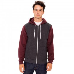 Plain Two Tone Flex Fleece Zip Hoody American Apparel 278 GSM