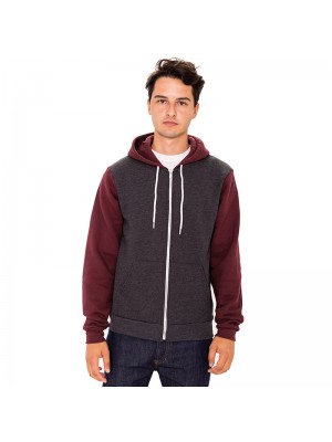 Plain Two Tone Flex Fleece Zip Hoody American Apparel 278 GSM