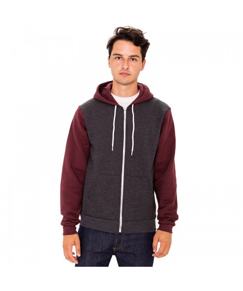 Plain Two Tone Flex Fleece Zip Hoody American Apparel 278 GSM