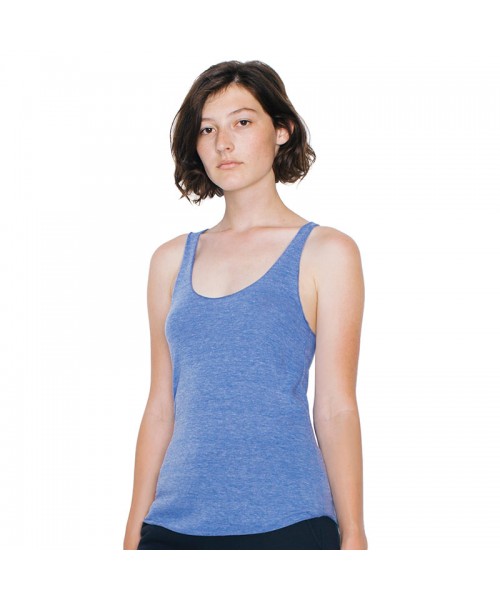 Plain Women's tri-blend racerback tank American Apparel 125 GSM