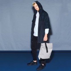 Plain REFLECTIVE ROLL-TOP BACKPACK BAG NEW BAGBASE 230 GSM
