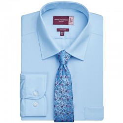 Plain Alba cotton rich slim fit shirt BROOK TAVERNER 115 GSM