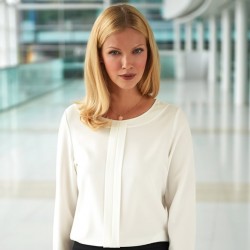 Plain Women's Riola crepe de chine long sleeve blouse BROOK TAVERNER 205 GSM