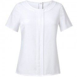 Plain Women's Felina crepe de chine short sleeve blouse BROOK TAVERNER 205 GSM