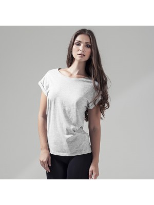 Plain Women's extended shoulder tee Build Your Brand 140 GSM