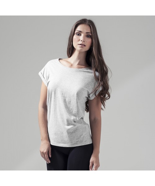 Plain Women's extended shoulder tee Build Your Brand 140 GSM