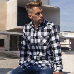 Plain Checked flannel shirt Build Your Brand 120 GSM