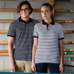 Plain STRIPED JERSEY POLO SHIRT FRONT ROW 180 GSM