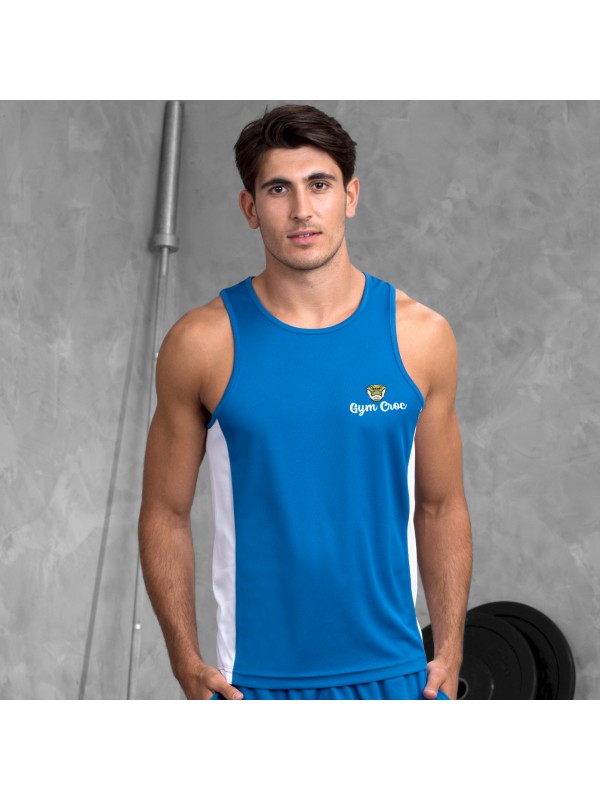 Gym Wear Vest Cool contrast Gym Croc Fitness Training, Men's Gym Clothing