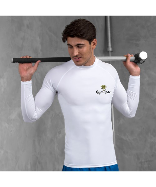 Gym Wear T Shirts Cool long sleeve baselayer Gym Croc Fitness Training, Men's Gym Clothing