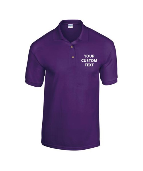 Personalised Polo Shirts Kids DryBlend Jersey Gildan White 185gsm, Colours 190gsm with custom text Embroidery or logo