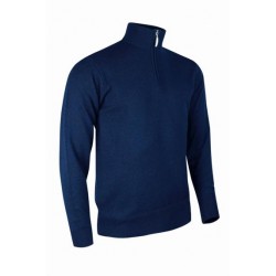 Plain GOLF ZIP NECK LAMBSWOOL SWEATER GLENMUIR