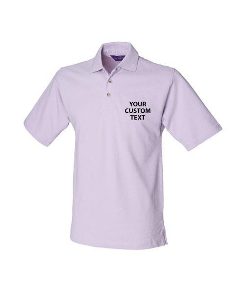 Personalised Polo Shirt Classic Heavy Pique Henbury 225gsm with custom text Embroidery or logo