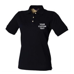 Personalised Polo Shirts Ladies Classic Pique Henbury 225gsm with custom text Embroidery or logo