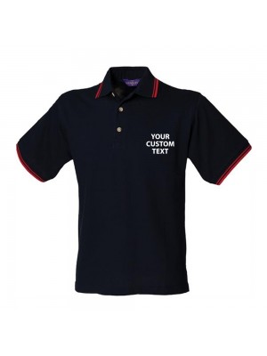 Personalised Polo Shirt personalised Henbury 225gsm with custom text Embroidery or logo