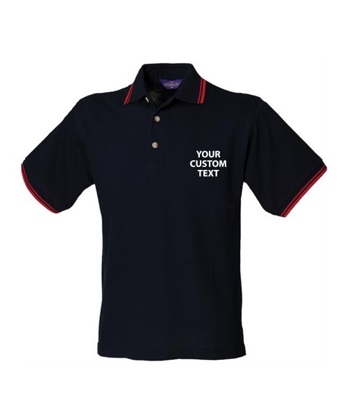 Personalised Polo Shirt personalised Henbury 225gsm with custom text Embroidery or logo