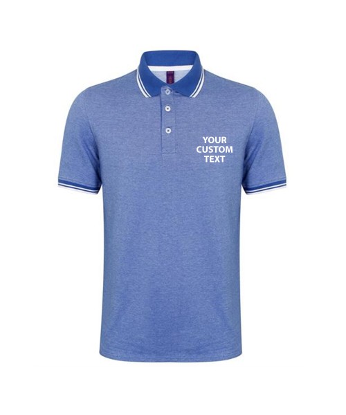 Personalised Polo Shirts Two-Tone Tipped Pique Henbury 200 with custom text Embroidery or logo