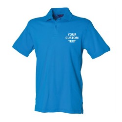 Personalised Polo Shirt Stretch Pique Henbury 200gsm with custom text Embroidery or logo