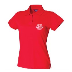 Personalised Polo Shirt Ladies Stretch Pique Henbury 200gsm with custom text Embroidery or logo