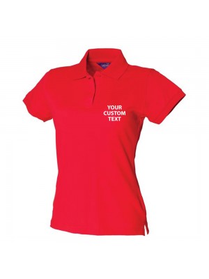 Personalised Polo Shirt Ladies Stretch Pique Henbury 200gsm with custom text Embroidery or logo