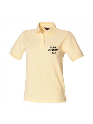 Personalised Polo Shirts Ladies Pique Henbury 200gsm with custom text Embroidery or logo