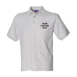 Personalised Polo Shirt Ultimate Heavy Pique Henbury 250gsm with custom text Embroidery or logo