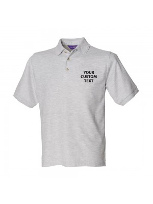 Personalised Polo Shirt Ultimate Heavy Pique Henbury 250gsm with custom text Embroidery or logo