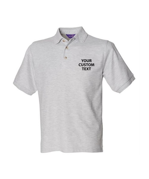 Personalised Polo Shirt Ultimate Heavy Pique Henbury 250gsm with custom text Embroidery or logo