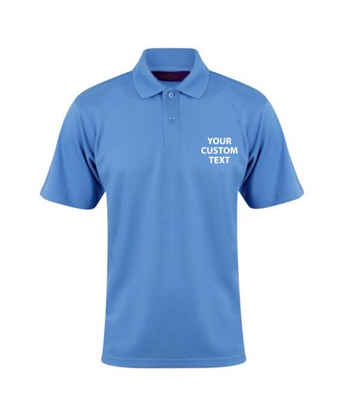Personalised Polo Shirts Coolplus Henbury 180gsm with custom text Embroidery or logo