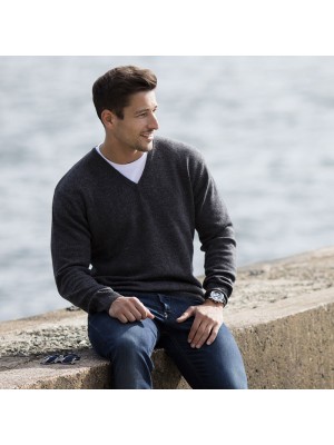 Plain V Neck Sweater Lambswool Henbury