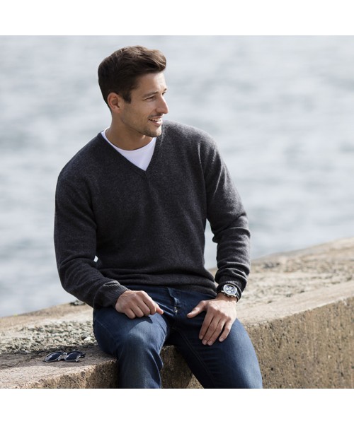 Plain V Neck Sweater Lambswool Henbury