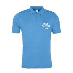 Personalised Polo Shirts Smooth AWDis Just Cool 145gsm with custom text Embroidery or logo
