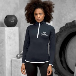 Gym Wear Zip Girlie cool ½ zip sweatshirt Gym Kitty Fitness Training, Yoga