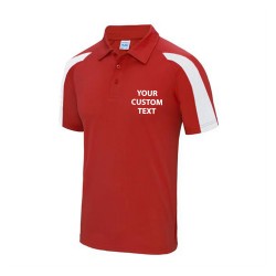 Personalised Polo Contrast Just Cool AWDis Just Cool 140gsm with custom text Embroidery or logo