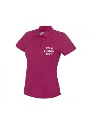 Personalised Polo Shirts AWDis Girlie Cool 145gsm with custom text Embroidery or logo