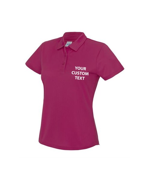 Personalised Polo Shirts AWDis Girlie Cool 145gsm with custom text Embroidery or logo