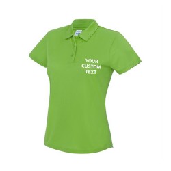 Personalised Polo Shirts AWDis Girlie Cool 145gsm with custom text Embroidery or logo