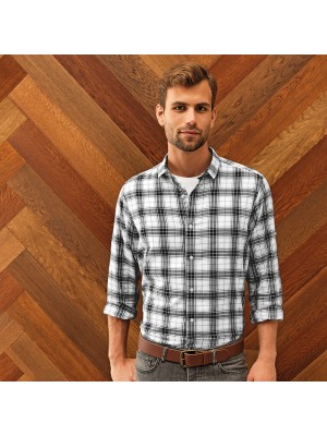 Plain Ginmill check cotton long sleeve SHIRT PREMIER 115 GSM