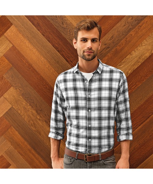 Plain Ginmill check cotton long sleeve SHIRT PREMIER 115 GSM