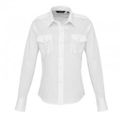 Plain LADIES LONG SLEEVE PILOT SHIRT PREMIER  105 GSM