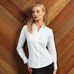 Plain Women's signature Oxford long sleeve shirt PREMIER 135 GSM