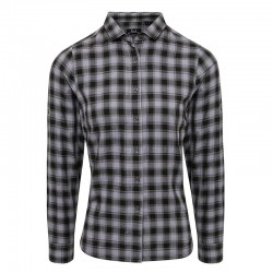 Plain Women's Mulligan check cotton long sleeve shirt PREMIER 115 GSM