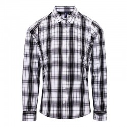 Plain Women's Ginmill check cotton long sleeve SHIRT PREMIER 115 GSM