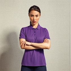 Plain LADIES COOLCHECKER® PLUS PIQUÉ POLO SHIRT PREMIER 185 GSM