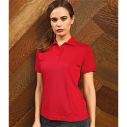 Plain LADIES COOLCHECKER® PLUS PIQUÉ POLO SHIRT PREMIER 185 GSM