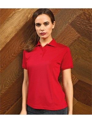 Plain LADIES COOLCHECKER® PLUS PIQUÉ POLO SHIRT PREMIER 185 GSM