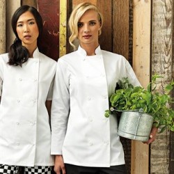 Plain LADIES LONG SLEEVE CHEF'S JACKET PREMIER 195 GSM