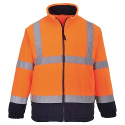 Plain Lined Hi-Vis Mesh Lined Fleece Portwest 300 GSM